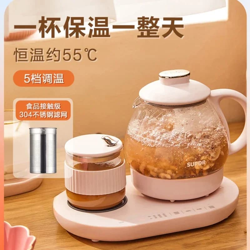 220V Healthy Floral Tea Pot with Automatic Glass Control for Home and Office Use
