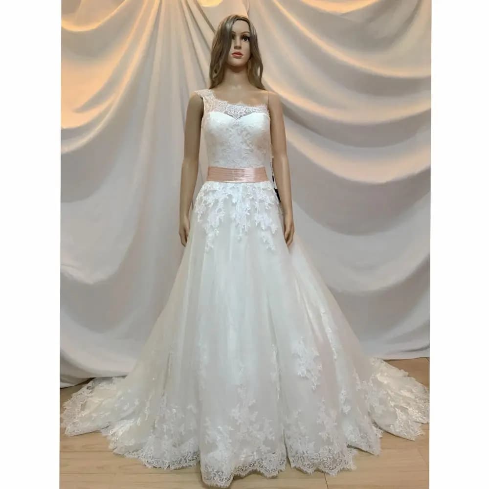 Instock Now Stock Cleanrance Aline Wedding Dresses Size 10 One Shoulder Lace Cheap Dress Fast Shipping