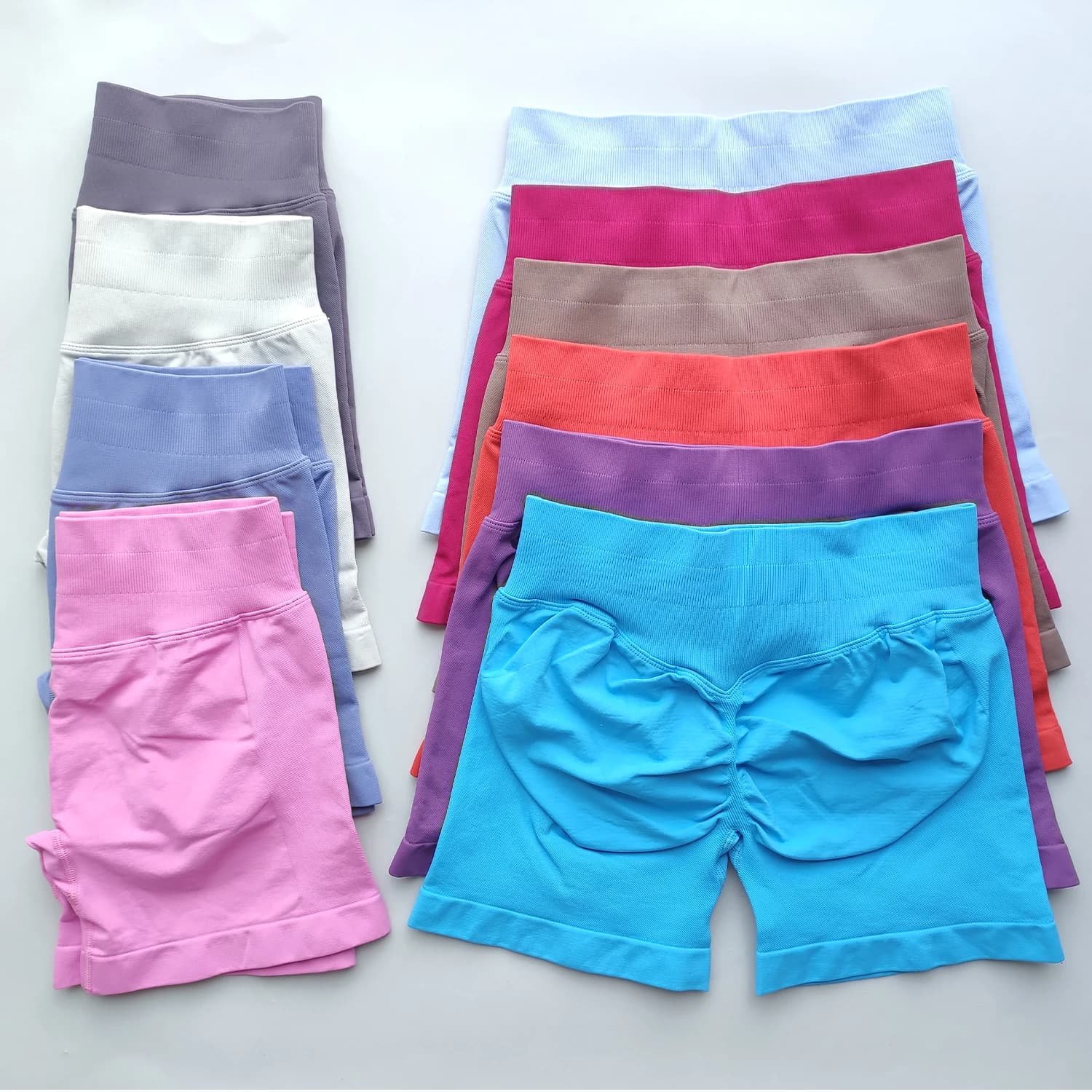 NO LOGO Seamless Shorts 4.5 Gym Shorts Women Fitness Sports Low Ribbed Band Workout Scrunch Butt Yoga Booty Running Short Pants