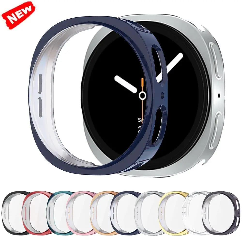 Soft TPU Case+Film For Samsung Galaxy Watch 8 44mm Accessories Screen protector All-Around cover on Samsung Watch8 40mm