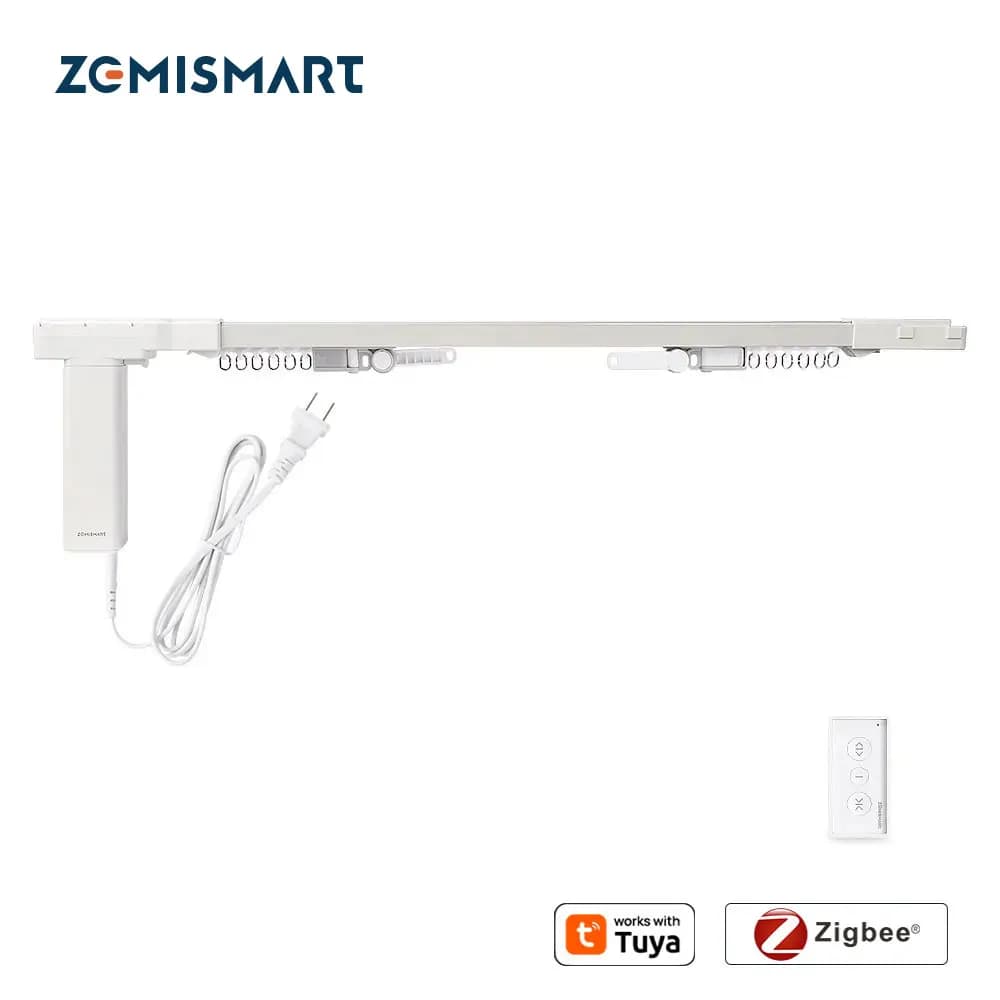 Zemismart Zigbee Motorized Splicing Curtain Track Smart Electric Motor Beltless Design Tuya App Alexa Google Home Voice Control