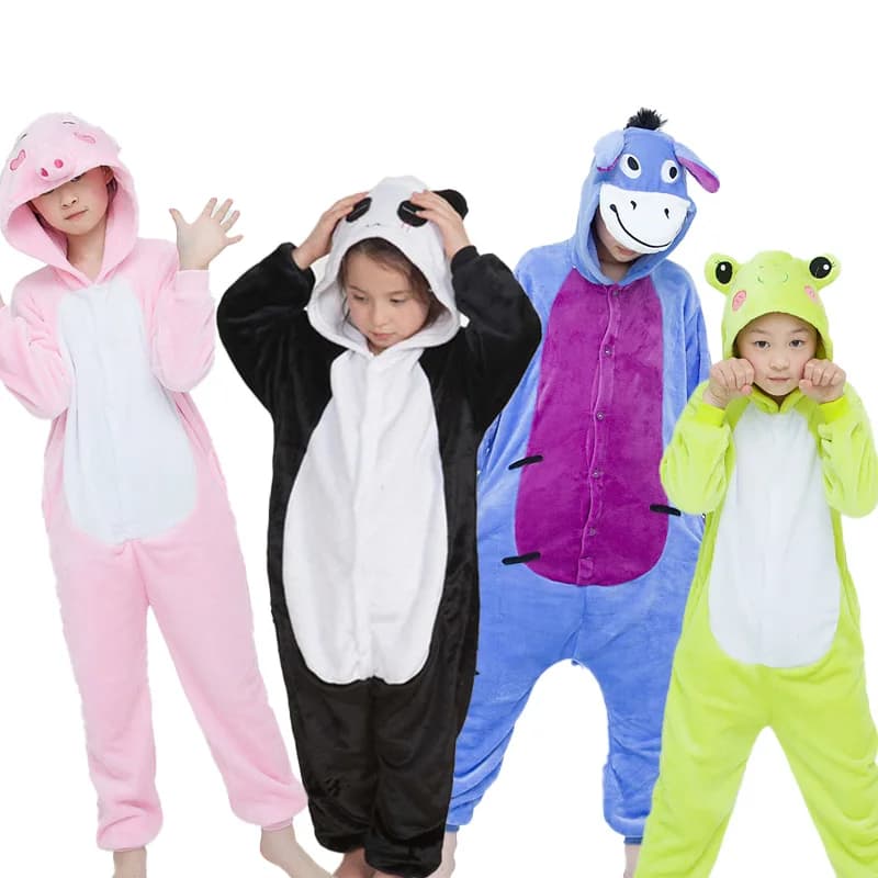 Couple Fall and Winter Hooded Pajamas Kigurumi Cartoon Animal Koala Onesies Family Casual Loungewear Jumpsuits with Zippers