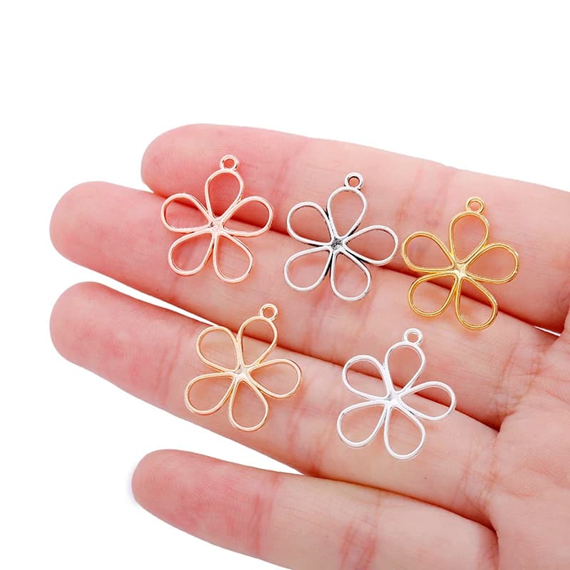 40pcs 11 colors flower petal Zinc alloy Charms for Jewelry Making Fashion Earrings Pendants Necklaces Bracelet Accessories DIY