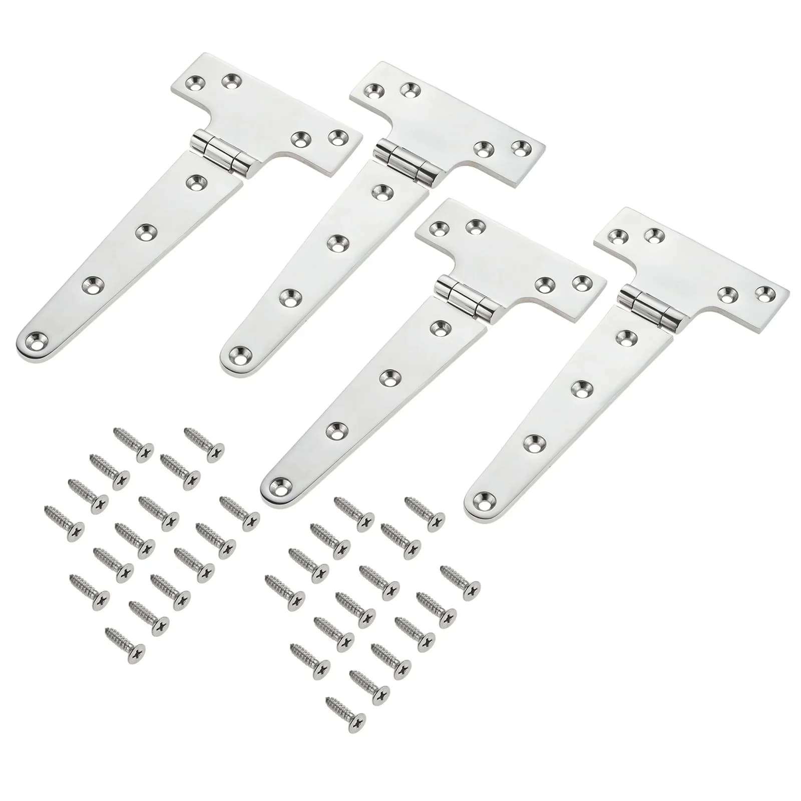 4pcs Marine 316 Stainless Steel 316 Door Hatch T Hinges with Screws 8"x4" 4''x2" 6"x3" Heavy Duty Yacht Boat Hatch Hinge