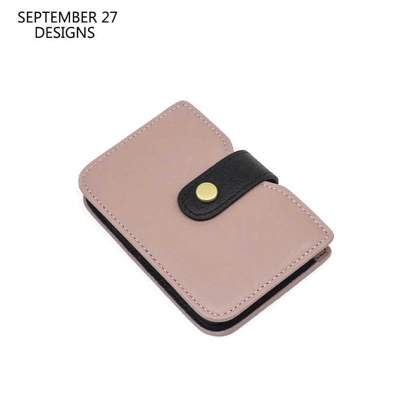 Credit Card Wallet Ladies Genuine Leather Luxury Accordion ID Bus Card Bag Sheepskin Women Mini Purses Money Pouch