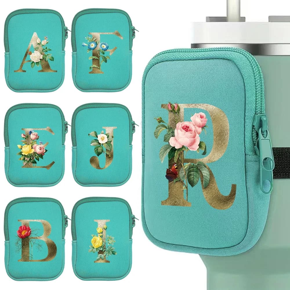 Neutral Water Bottle Pouch Sports Kettle Accessory Key Coin Gym Accessories Running Water Bottle Handheld Golden Flower Series