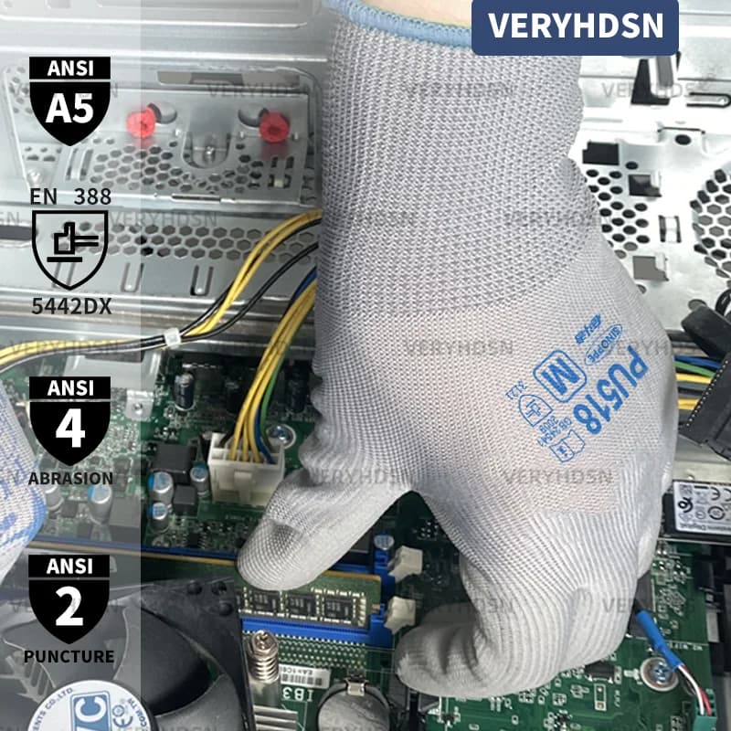 3 pairs Light Duty PU Coated Work Gloves High Performance Knit Wrist Cuff Firm Non-Slip Grip Durable&Breathable For Men&Women