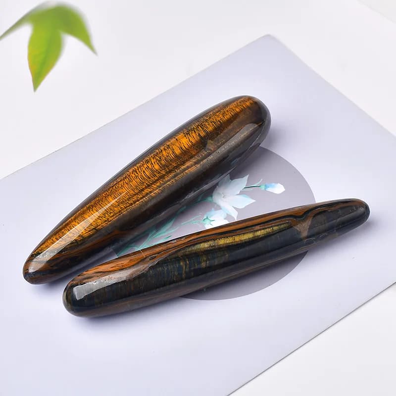 18cm Tiger Eye Yoni Massage Wand Natural Crystal stone Kegel Exercise Massager For Women Massage Stick Crystal Adult Anal Plug