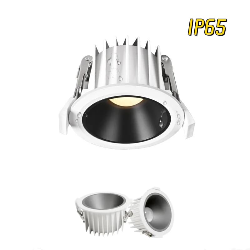 IP65 Anti-glare Anti-fog COB Spotlights Recessed LED Downlight 5W 7W 10W15W 20W 35W AC85-265V Used in bathroom, kitchen, balcony