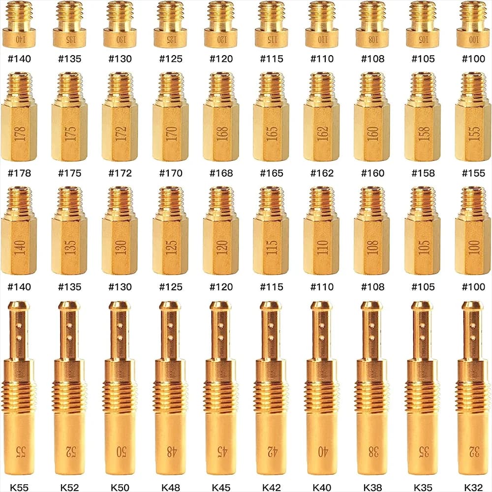 40PCS Carburetor Main Jet Slow Pilot Jet Kit Include 30pcs Main Jets and 10pcs Slow Pilot Jet for PWK Keihin OKO CVK Crab