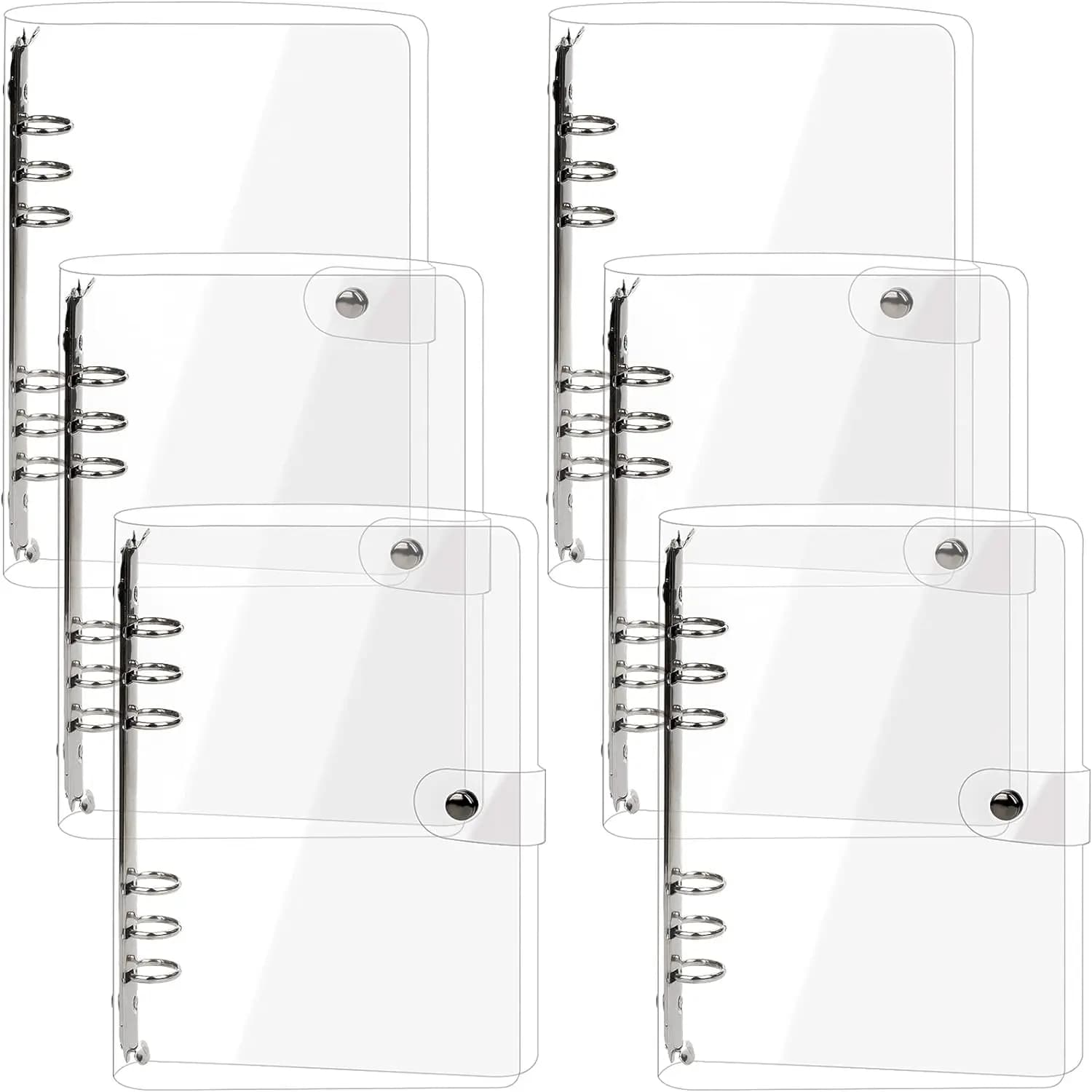 A5 A6 A7 Transparent File Holder Notebook 6 Hole Loose Leaf DIY Document Bag Binders Rings PVC Storage Binding Folder
