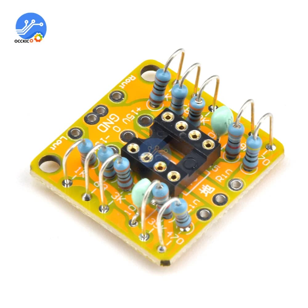 Dual OP Amp Board Preamp DC Amplification PCB for NE5532 OPA2134 OPA2604 AD826