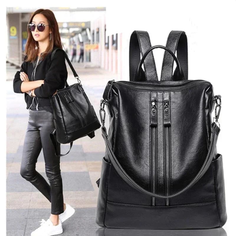 1/3Pcs Genuine Leather Backpack Women's Travel Bag Fashion Women's Fashion Bag Tide Casual Fashion Soft Leather Shoulder Bag