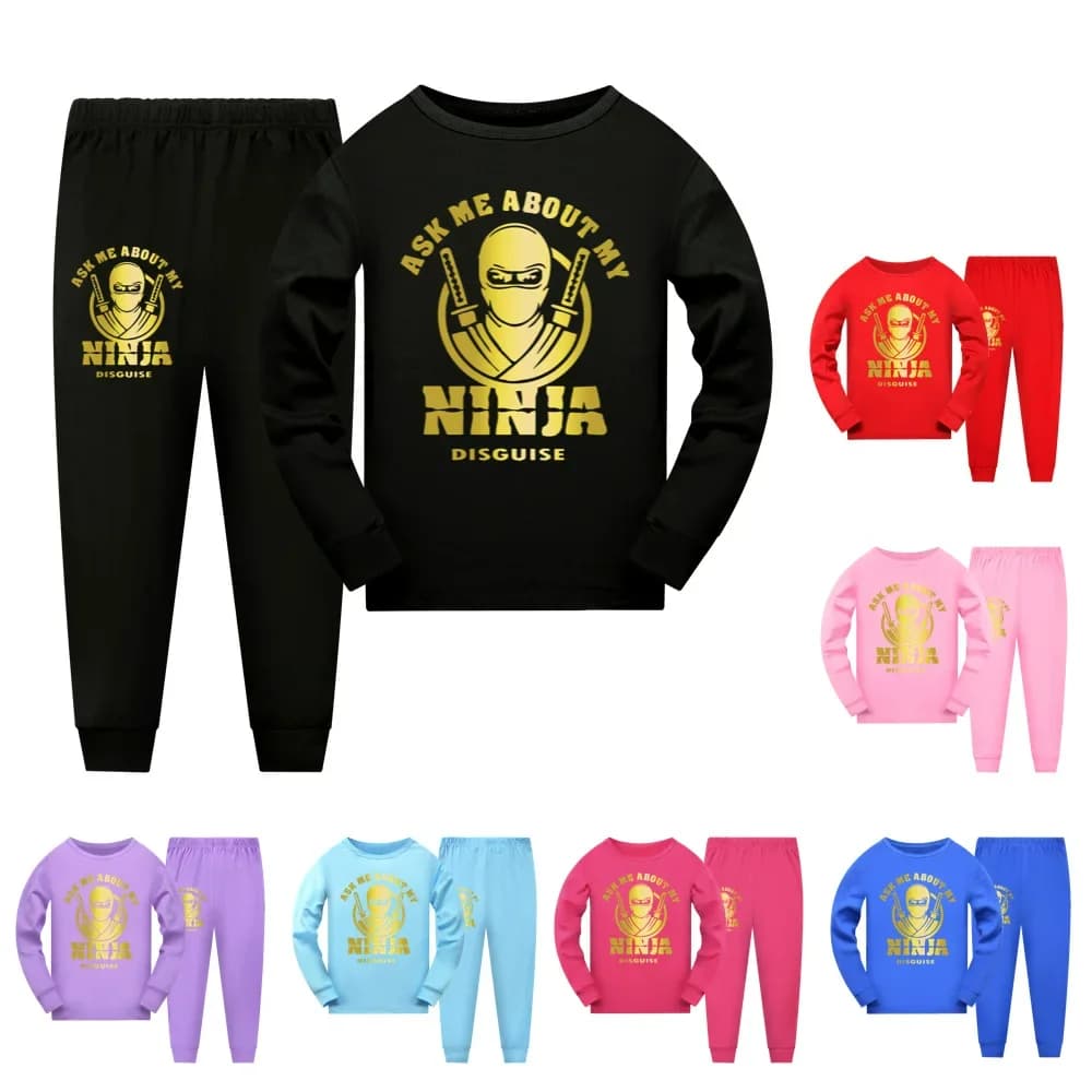 New Kids Pajamas Sets Boys Cartoon NINJA KIDZ Children Christmas Sleepwear Baby Kids Pijama Infantil Pyjama Girl Home Clothes