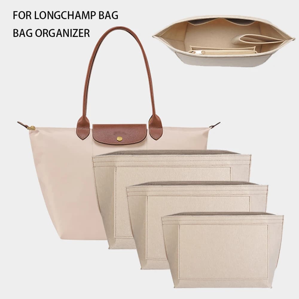 Bag Organizer For Longchamp Large Small Size Totes Bag Storage Bag Liner Bags Felt Purse Insert Handbag Liner Bags Accessories