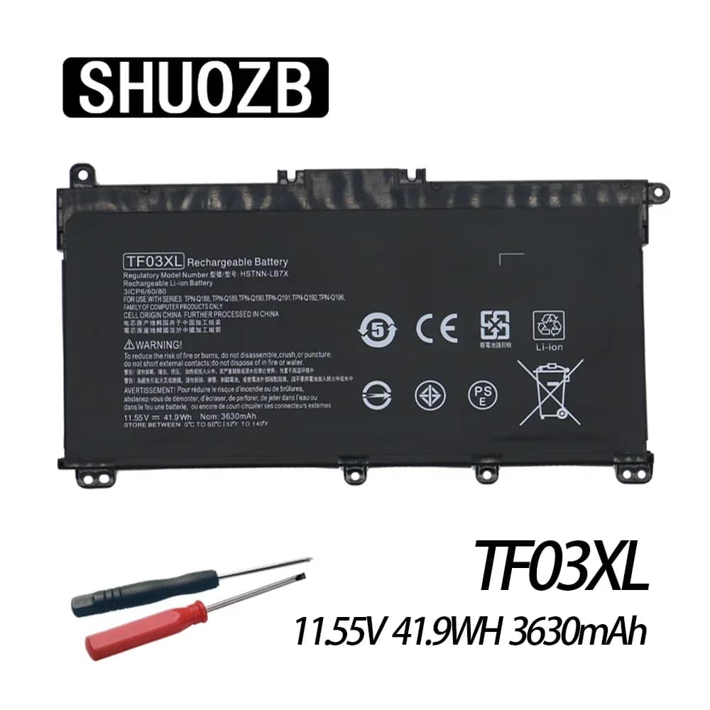 SHUOZB TF03XL TF03 Battery For HP Pavilion 15-CC 14-BF 14-bp080nd 14-bf033TX 14-bf008TU HSTNN-LB7X HSTNN-UB7J TPN-Q189 Q188 Q190