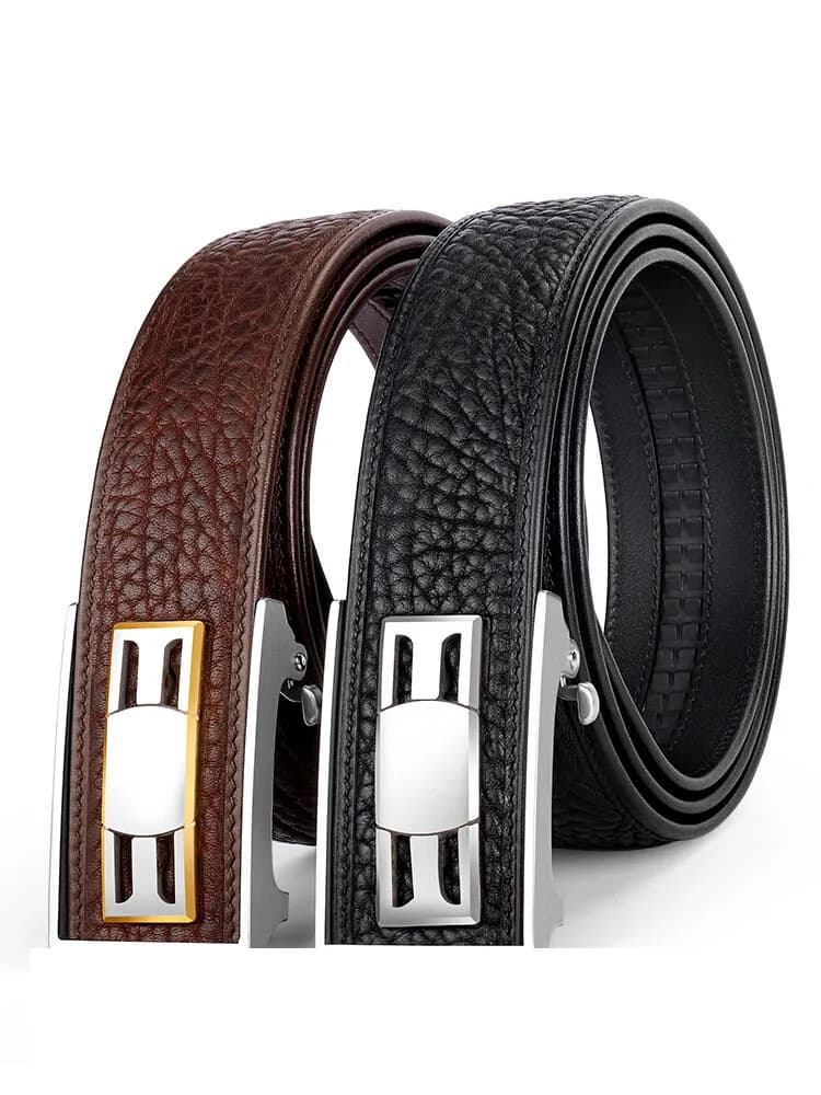 Leather belt leather head layer soft cowhide trousers belt men's high-grade steel buckle business leisure young people