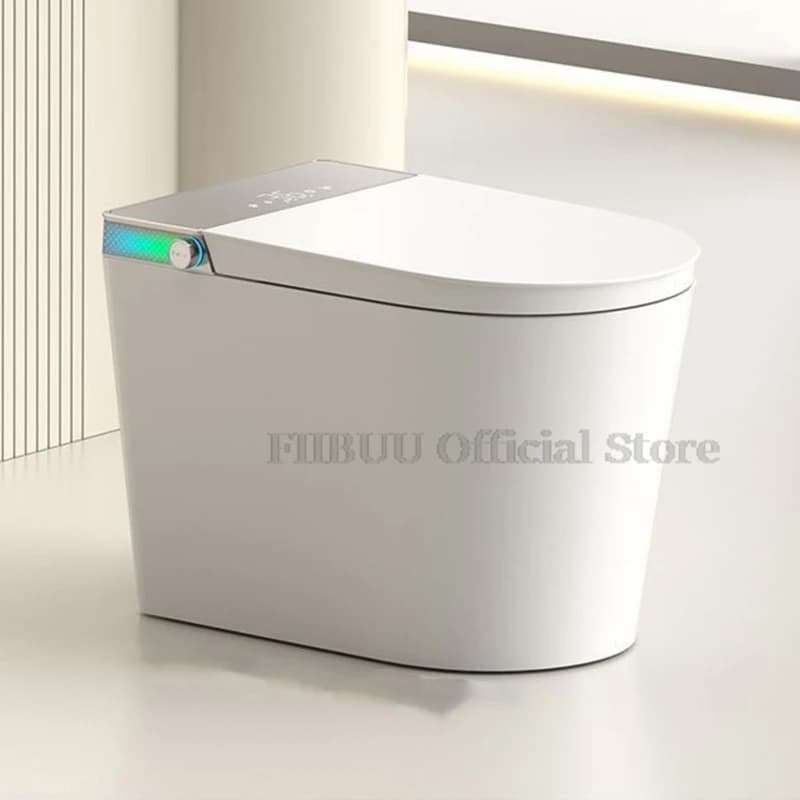 One Piece Elongated Smart Toilet Bidet Built-in Water Tank No Water Pressure Limit Intelligent Toilet Display Screen Auto Open