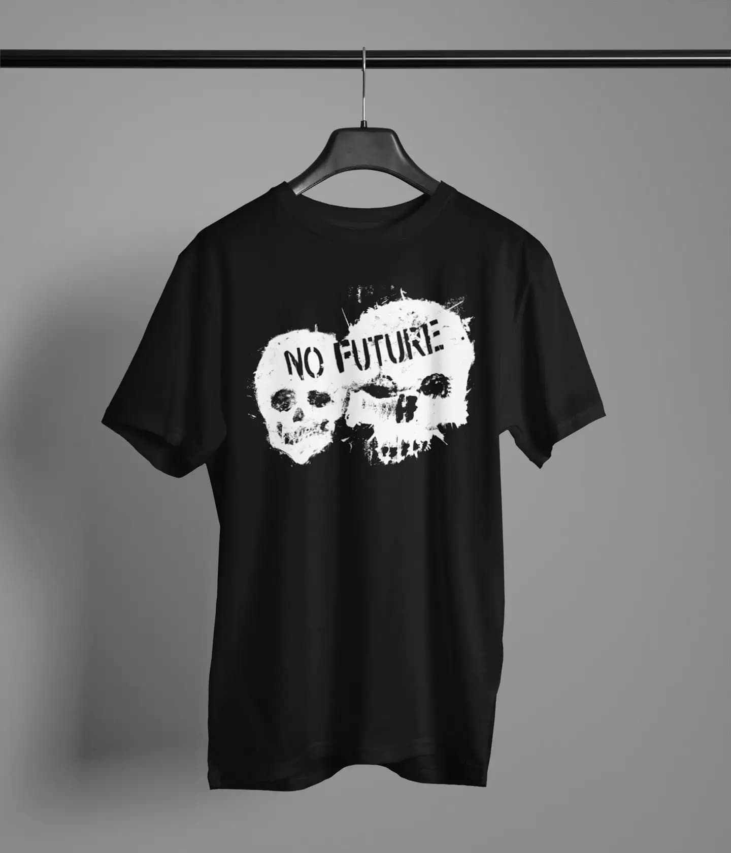 No Future T Shirt Punk Gothic Skull Emo Indie Rock Grunge Post