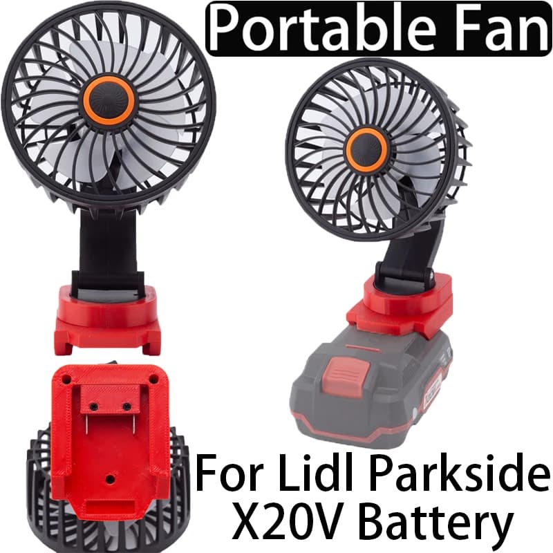 Portable Tool Fan for Lidl Parkside X20V Li-Ion Battery Adapter Bare Tool Cordless Fan Portable Workshop Field Fan