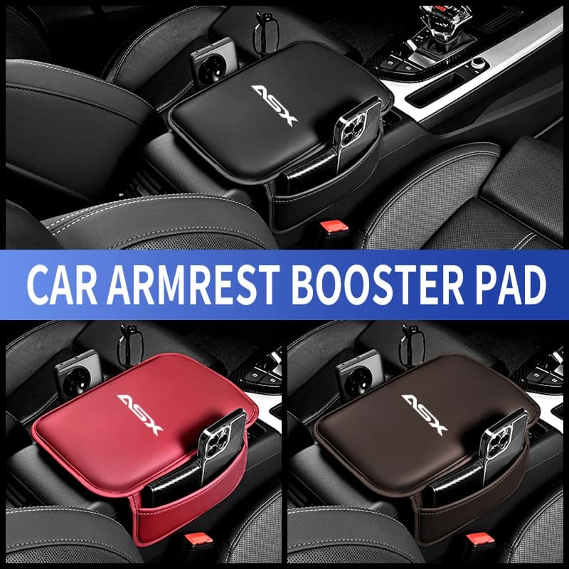 Leather Car Armrest Box Pad Central Arm Rest Storage Pocket Protective Cover For Mitsubishi ASX Car Styling Accessories