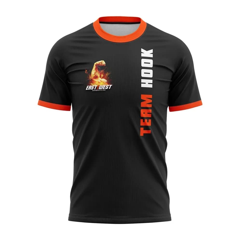 East vs West 15 Devon Larratt Arm Wrestling Jersey short sleeve Team Wrist Enthusiasts Training Fitness Game-day Uniform Clothes