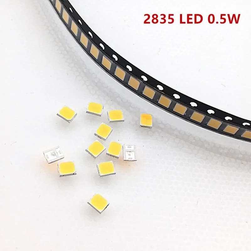100pcs/lot smd 2835 led 0.5w 55-65 lm Gold wire chip lamp emitting diode for light strip par tube lighting 3000K 4000K 6000K