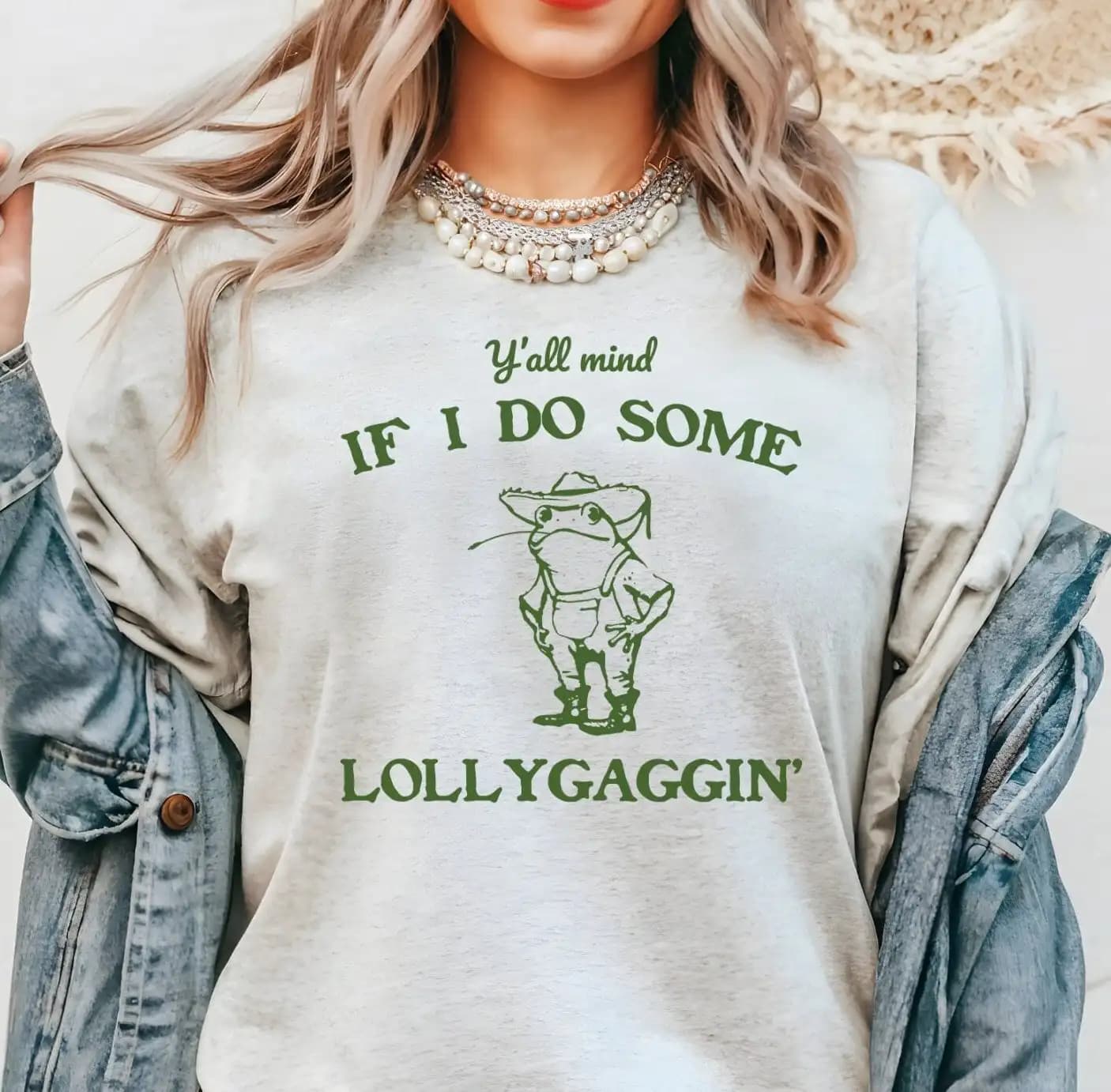 Lollygaggin Funny T Shirt Retro Frog Western Born To Lollygag Joke Meme Cowboy