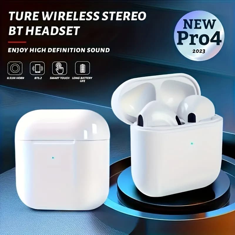 Pro4 TWS Wireless Earbuds, Bluetooth 5.3 Headphones, Waterproof Earphones with Mic, Compatible with iPhone and Xiaomi - Pro 4 Headset