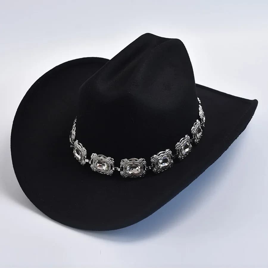Artificial Wool Western Cowboy Hats for Women Vintage Roll Brim Gentleman Lady Cowgirl Jazz Hats