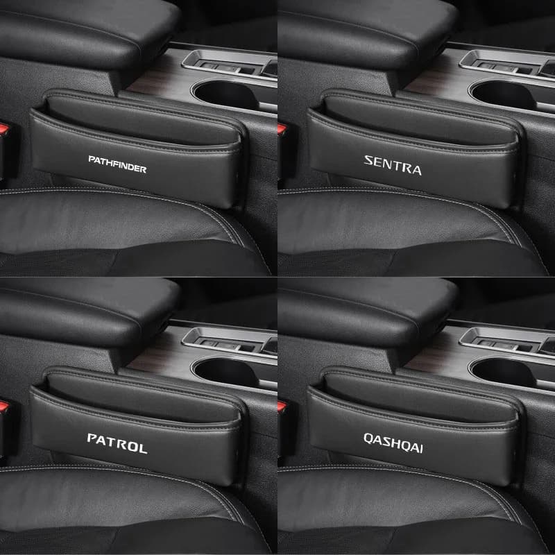 Car Seat Organizer Leather Crevice Storage Box Car Accessories for Nissan Qashqai PATHFINDER PATROL SENTRA