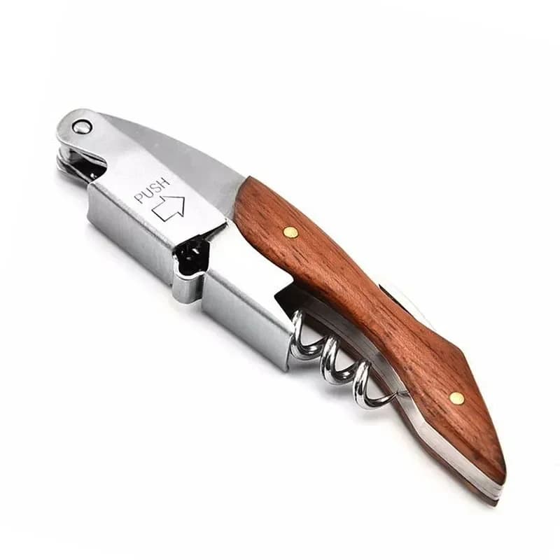 Stainless Steel Wine Opener, Professional Waiters Corkscrew, Leather Case,Beer Bottle Opener And Foil Cutter Gift For Wine Lover