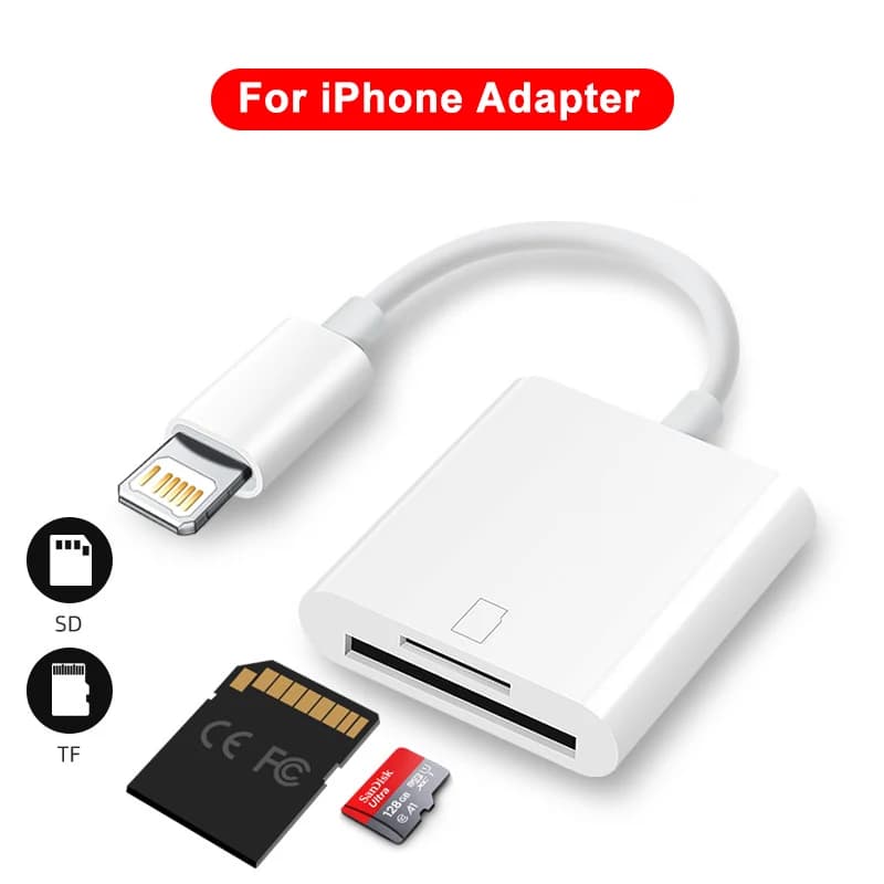 For iPhone TF SD Card Reader Adapter For Apple iPhone 14 13 3.0 OTG Card Reader Camera Photo Transmission Phone Accessories