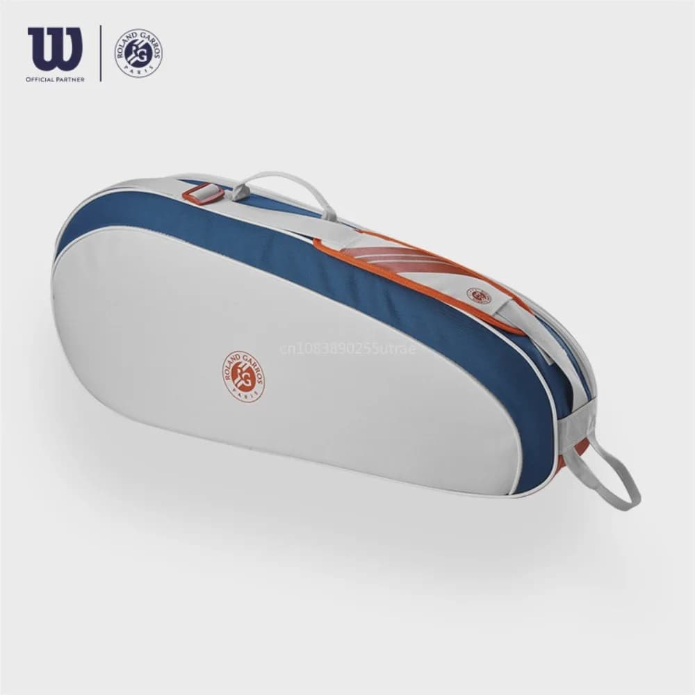 Wilson 2024 Team Roland Garros Backpack French Open Multi functional Large Capacity Orange Blue Grey Double Shoulder Tennis Bag