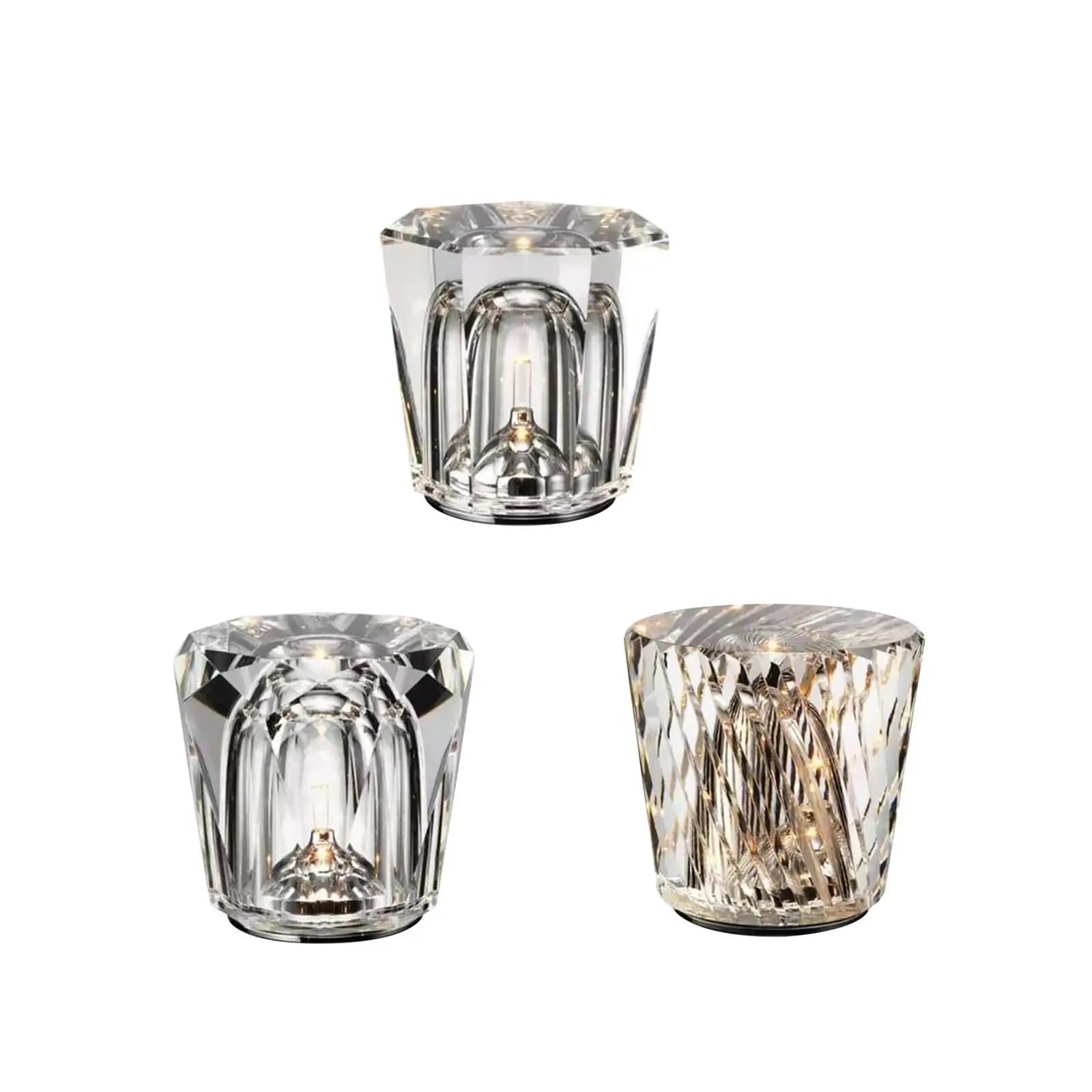 Crystal Lamp Rechargeable Atmosphere Light for NightStand Hotel Women Men