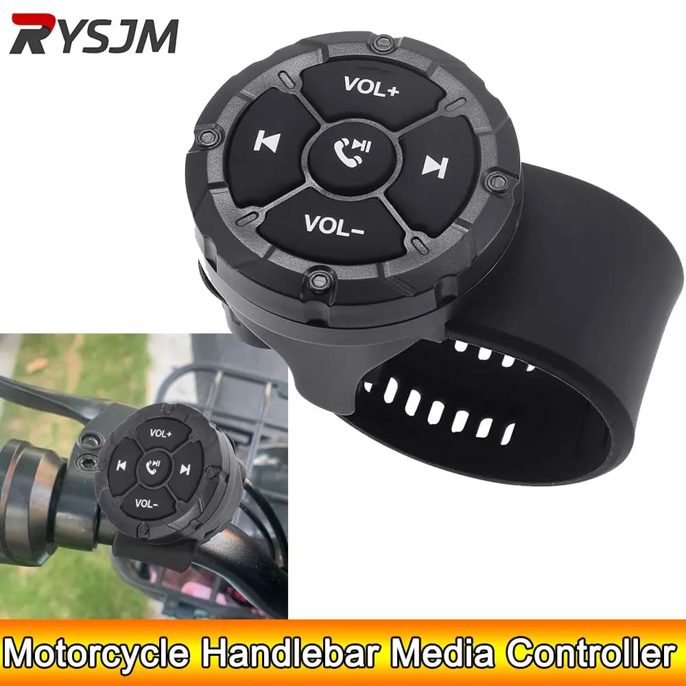 AD 5 Key Wireless Remote Controller Button Helmet Earphone Motorcycle Bike Handlebar Car Steering Wheel Control Media