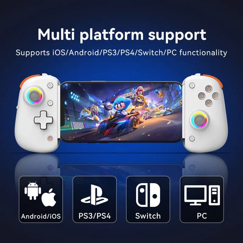 BSP D8 PRO RGB Tablet Controller Wireless Handle For Switch Game Bluetooth Stretching Joystick For P3 P4 Android IOS Gamepad