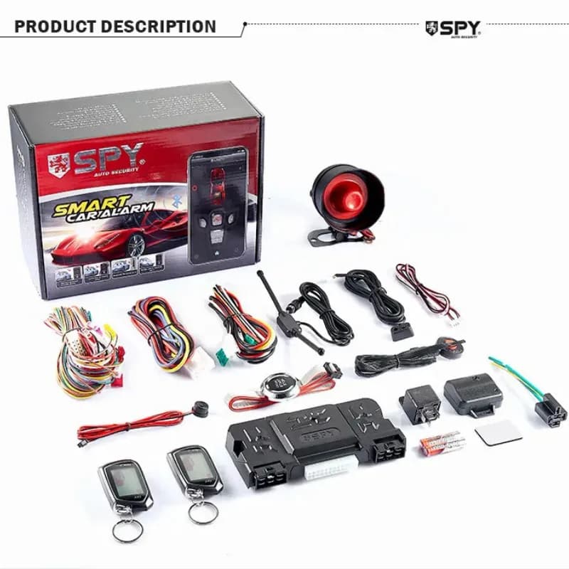 SPY Universal 2 Way Car Anti-theft Device Smart Bluetooth Connection Car Alarm System with One Click Start Stop Button