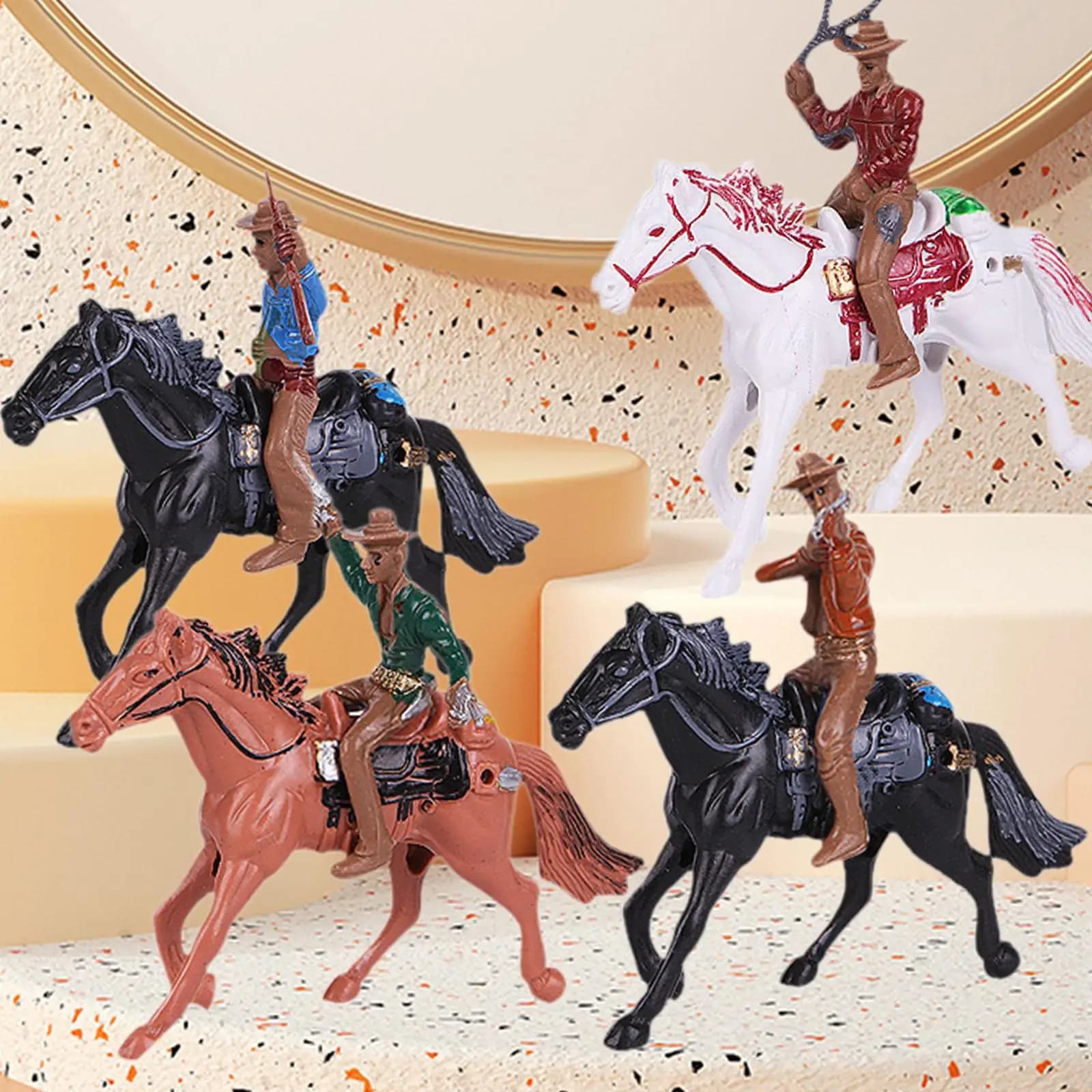 Riding Horse Figurine House Games Birthday Gift Farm Character Figurines for Toddlers Children Farm Animal Collection