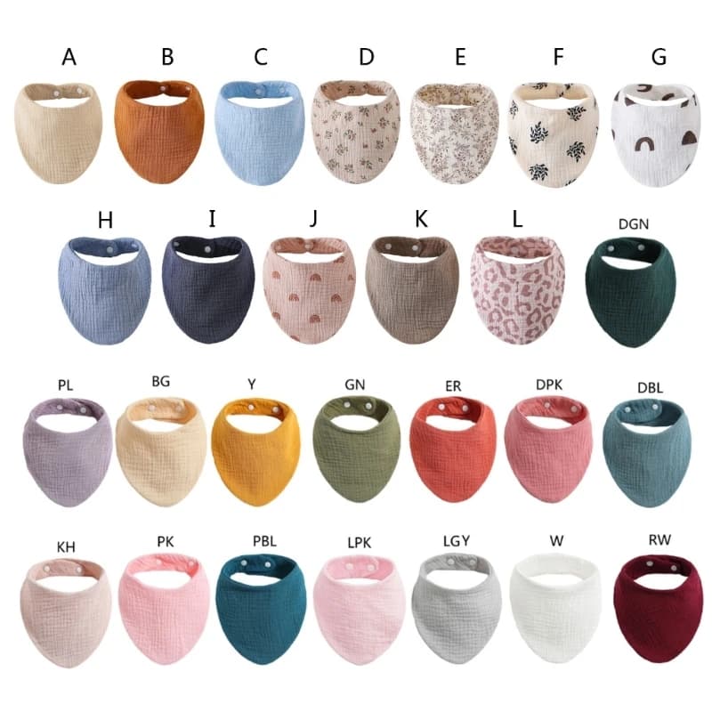 Baby Infant Cotton Bib Newborn Solid Color for Scarf Feeding Saliva Towel Bandana Burp Cloth Boy Girl Shower Gi