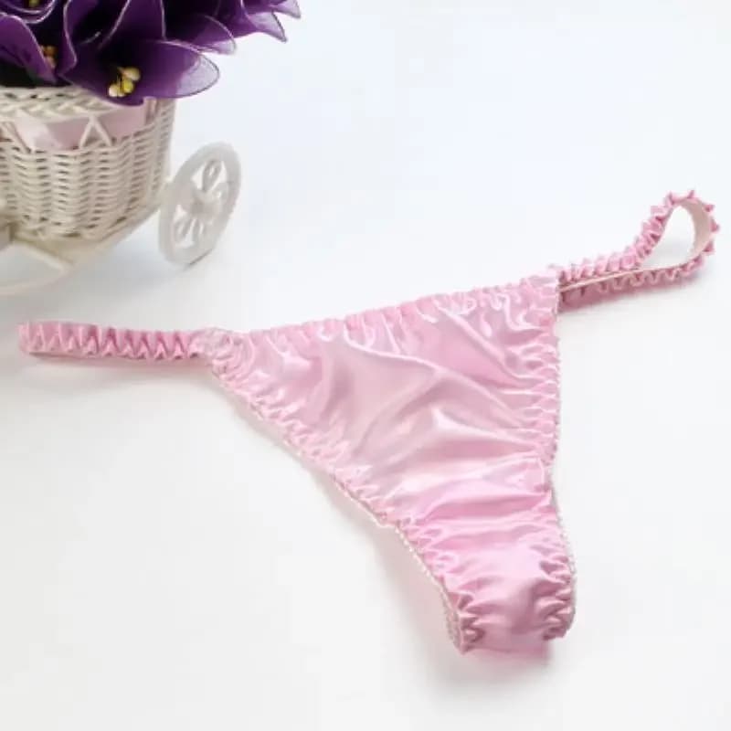 5pcs/lot Factory direct sale wholesale  Sexy Women's 100% Silk Thong T-back String Panties sexy panties  underwear