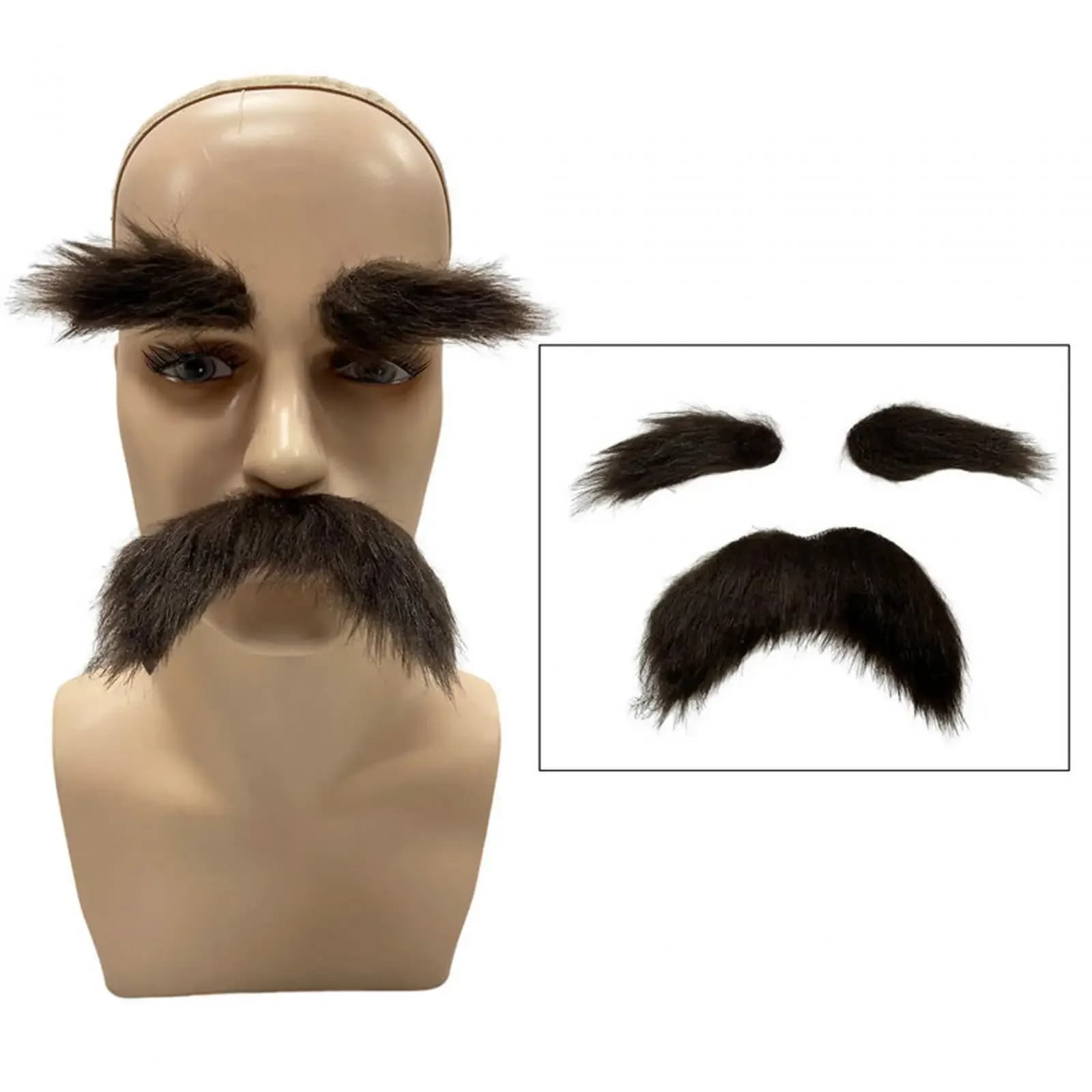 Self-adhesive Fake Mustache Eyebrow Set Fake Beard Novelty Mustache Halloween Party Mustache Theater Performance Accessories