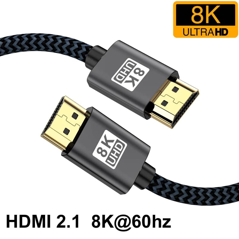 1M/2M/3M HDMI-Compatible Cable Cord 8K/60Hz 4K/120Hz HD UHD HDR ARC 48Gbps Adapter HDMI Cable for PC TV Laptop Projector PS4 PS5