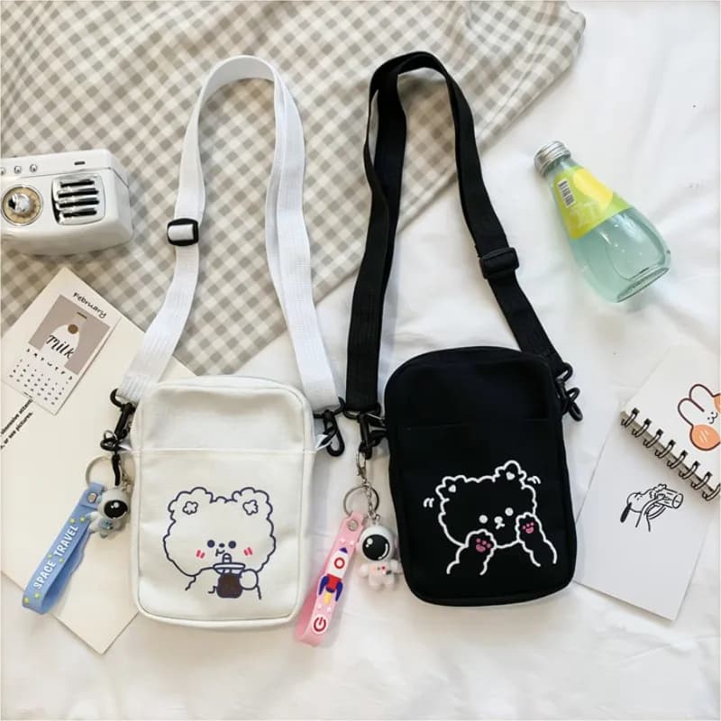 Cute Mini Canvas Handbags Women's Bag Small Cloth Shoulder Crossbody Bags for Women 2023 Ladies Purse Cell Phone Bag Femme Bolsa