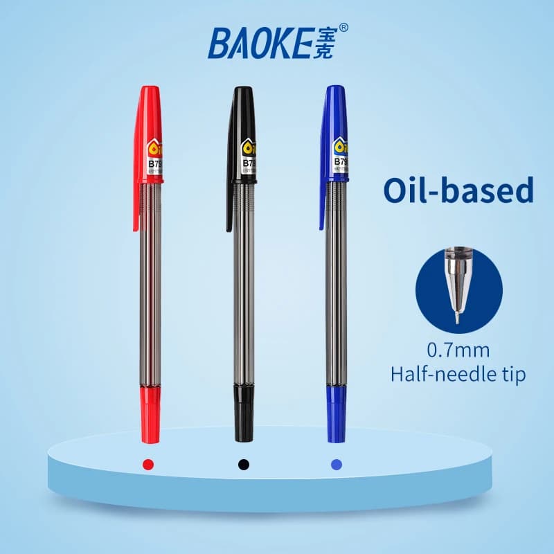 BAOKE B79 0.7mm Oil-based Gel Pen Semi Pen Smooth Writing Office Pen 12pcs