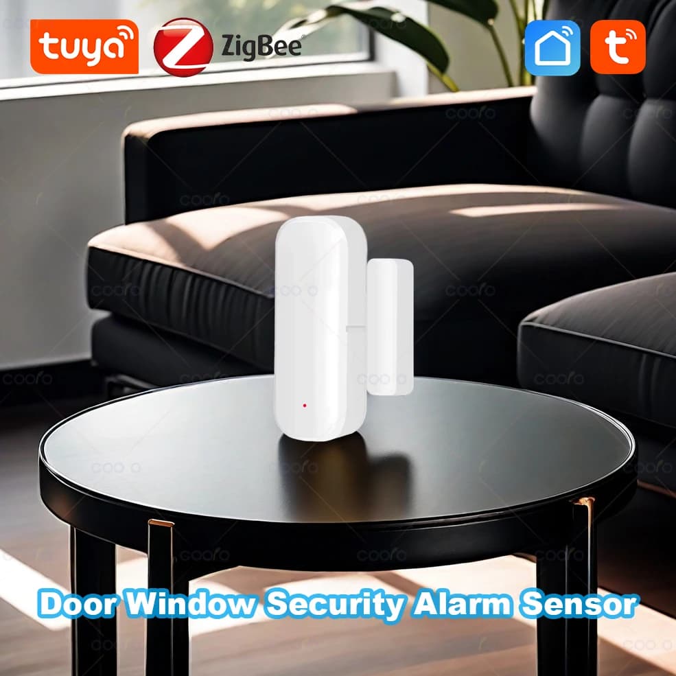 Tuya Zigbee Door Window Sensor Smart Home Security Alarm Wireless Magnetic Anti-theft Contact Detector App Remote Monitor