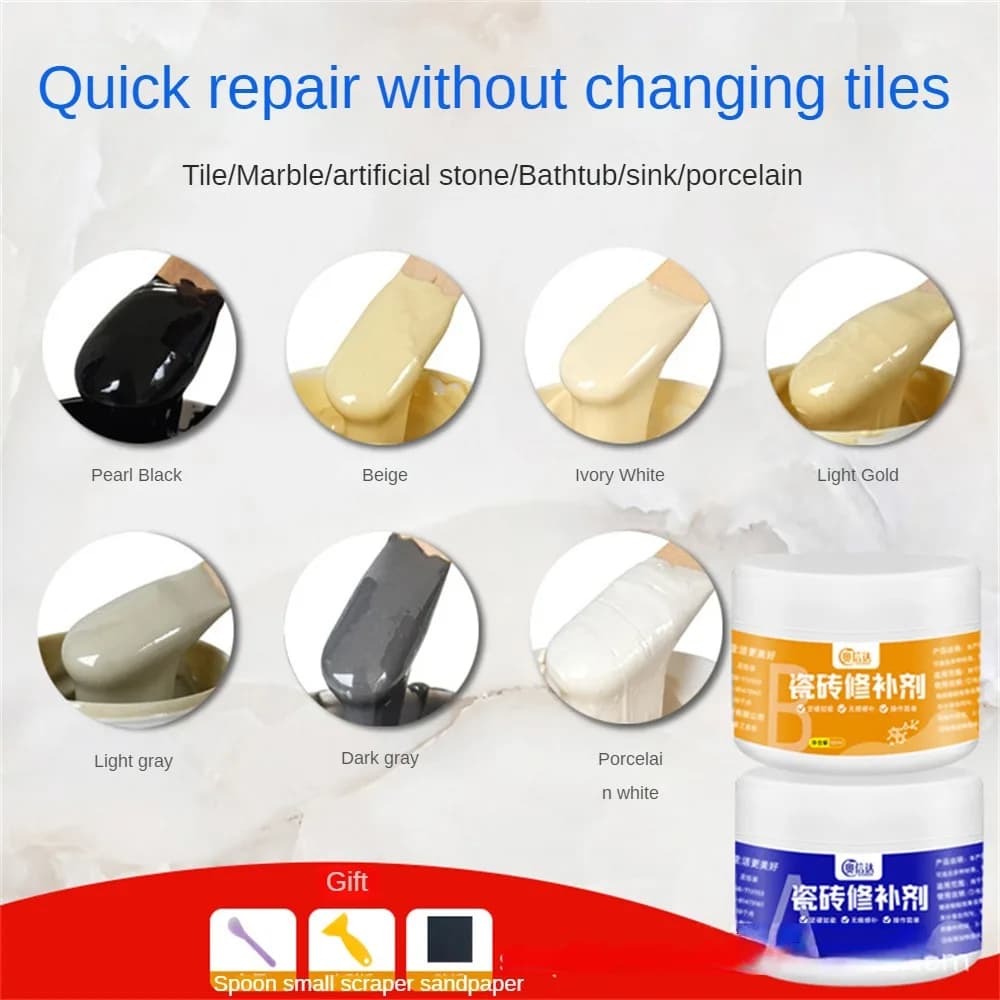 Household Ceramic Glue Floor Tile Glazed Repair Paste Waterproof Mouldproof Floor Supplies Floor Repair Paste Tile Repair Cream