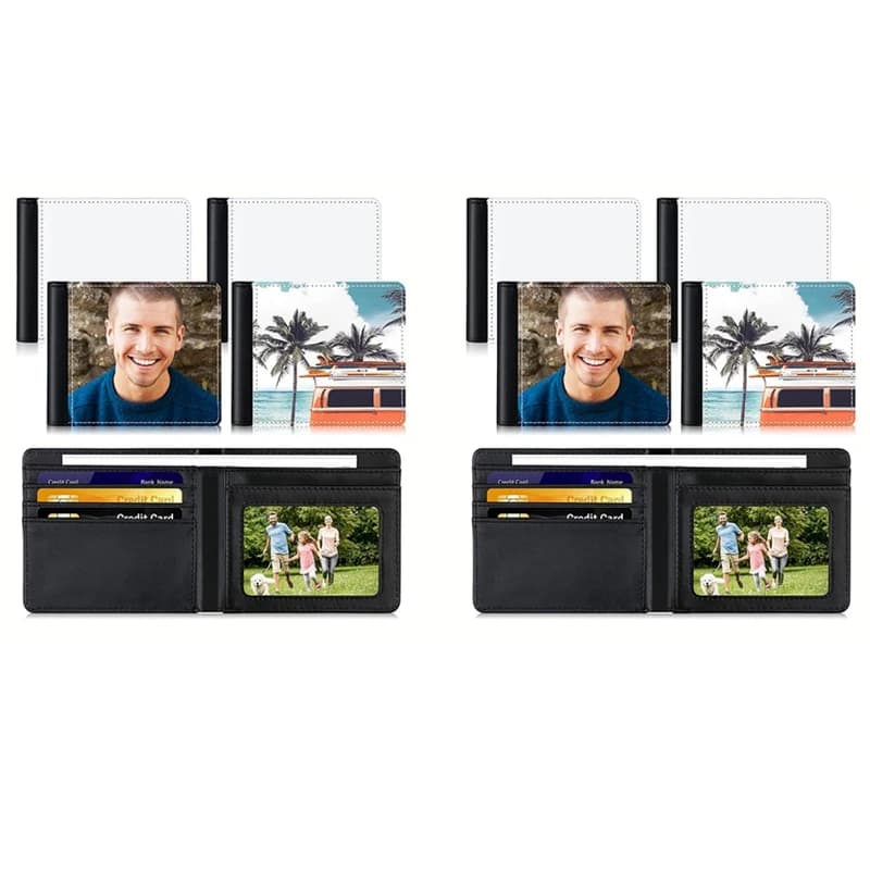 8Pcs Sublimation Wallet Blank Heat Transfer Sublimation Wallets Bank Card Holder For Men Gift Office Travel Work Supply