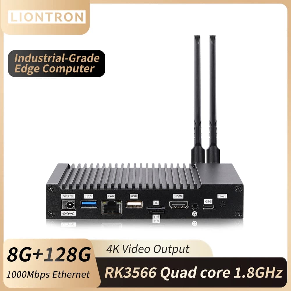 Liontron 4 Core DDR4 8GB+128G EMMC Module Rockchip RK3566 Mini PC WiFi+BLE Gigabit Android11 Linux SBC Single Board Computer