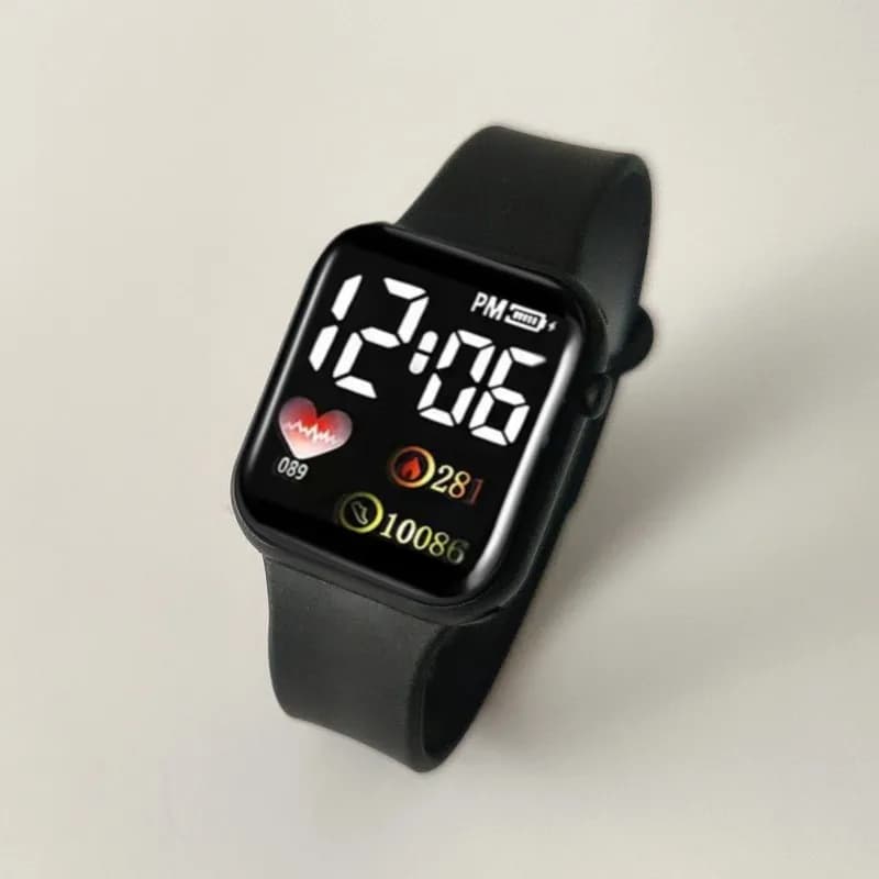 New in LED Electronic Watch C002 Rainbow Square Waterproof Digital Outdoor Sports Students Watch Electronic Watch Reloj Hombre